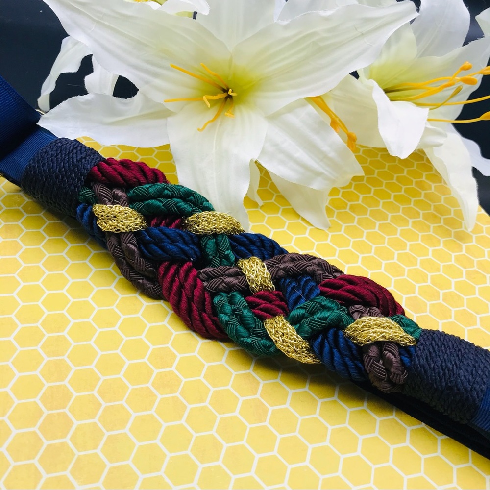 Vintage Braided Cord Statement Belt Adjustable